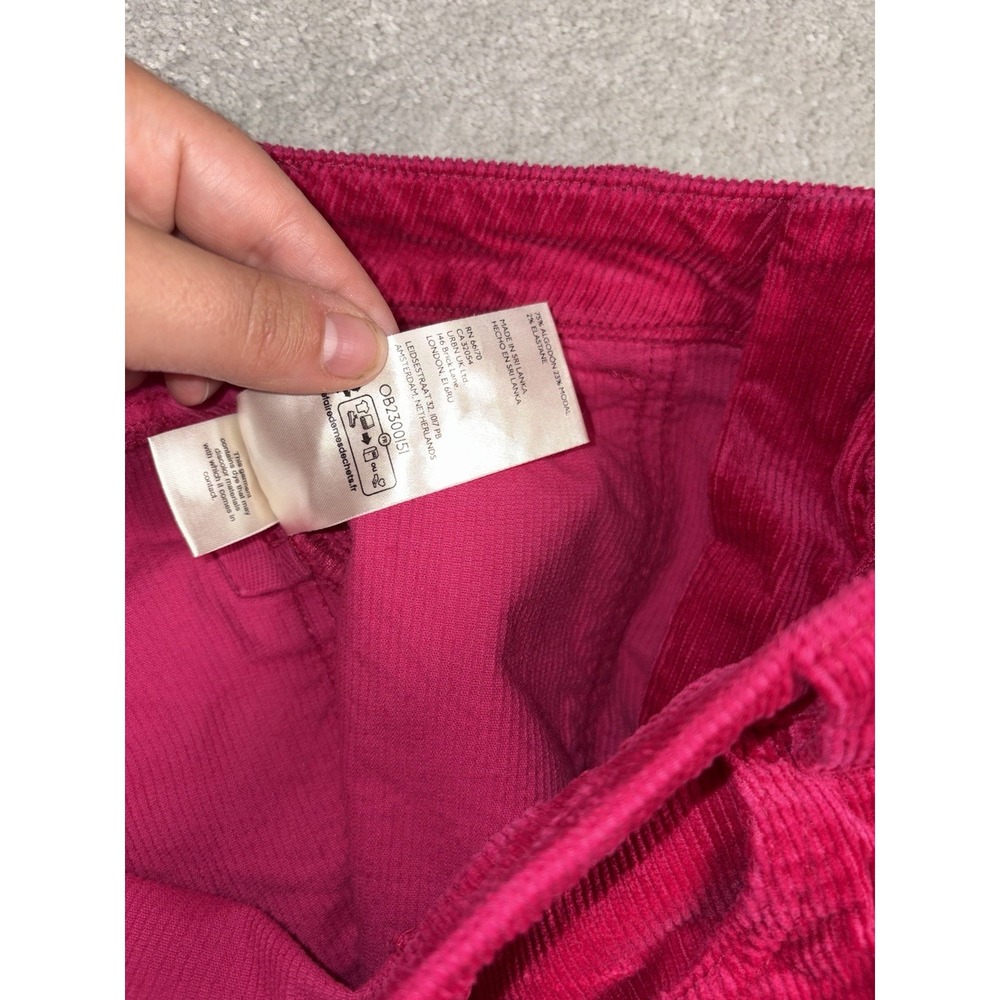 pilcro wide leg crop (29in Inseam) pink corduroy pants raw hem 27 - Picture 5 of 9